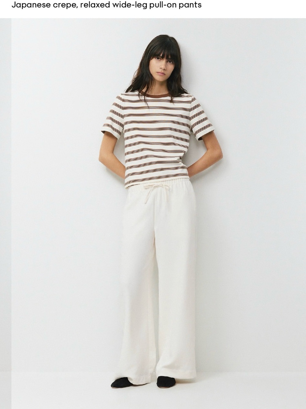 Aritzia The Lodge Pant™ - Crepette™ dark night Navy Wide-Leg Drawstring Trousers - Picture 4 of 5
